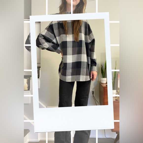 “Weekday” plaid/check shirt (no buttons!) - Picture 2 of 6